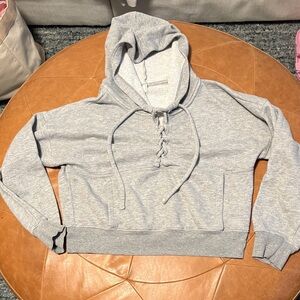FP movement Gray Lace-Up Hoodie